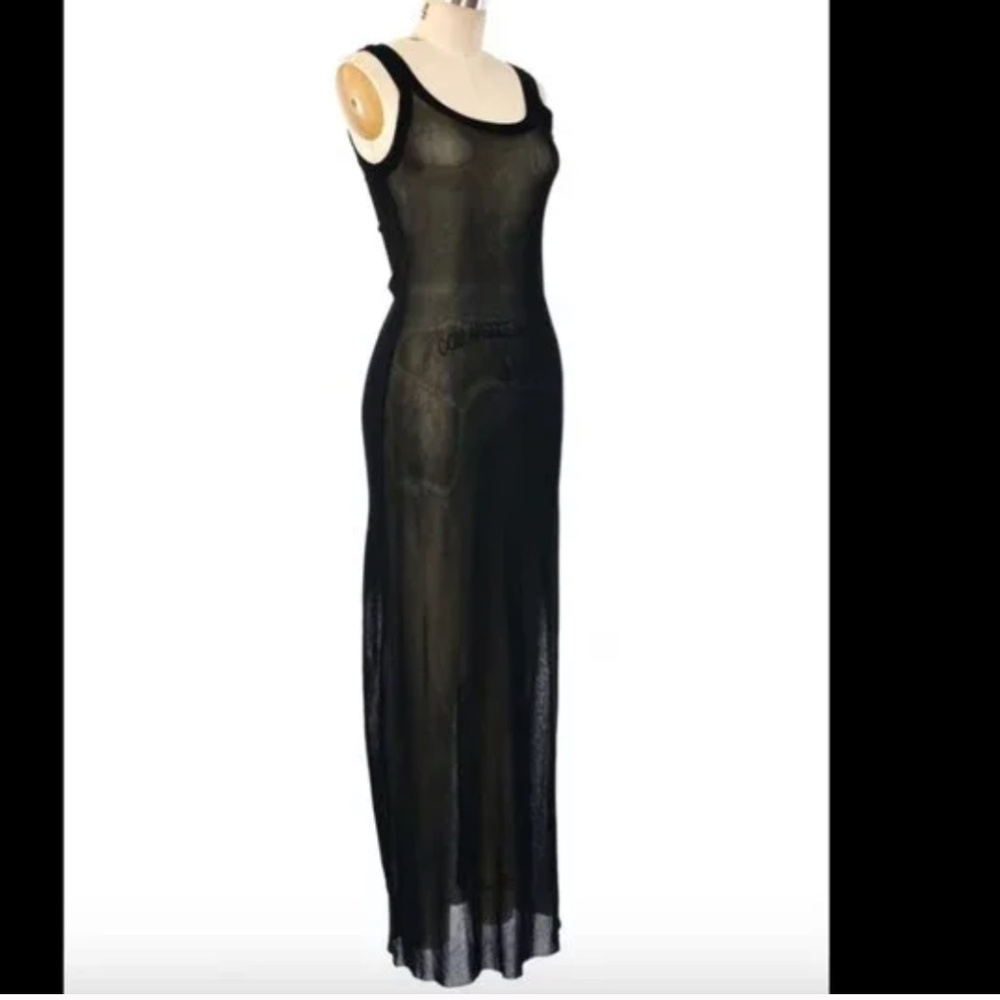 Jean Paul Gaultier Soleil Vintage RED Mesh Body-con Maxi Sleeveless Dress size S - Picture 2 of 12